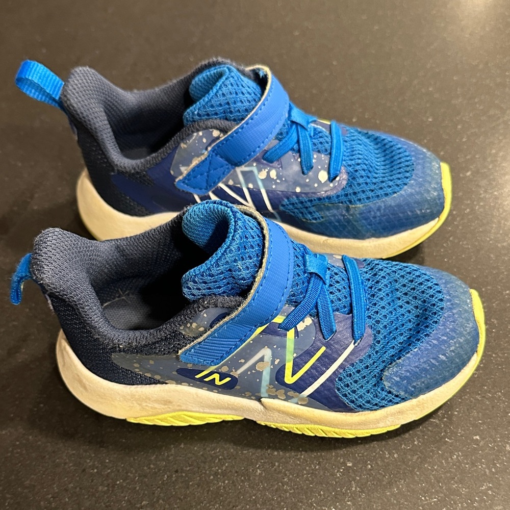 New Balance Kids Blue and Yellow Sneakers